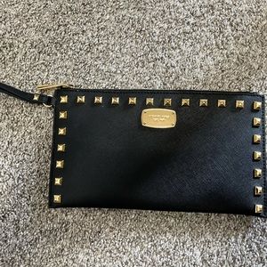 Perfect condition black studded Michael Kors wristlet